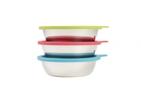 Messy Mutts Extra Large Bowls With Lids (Pack of 3)