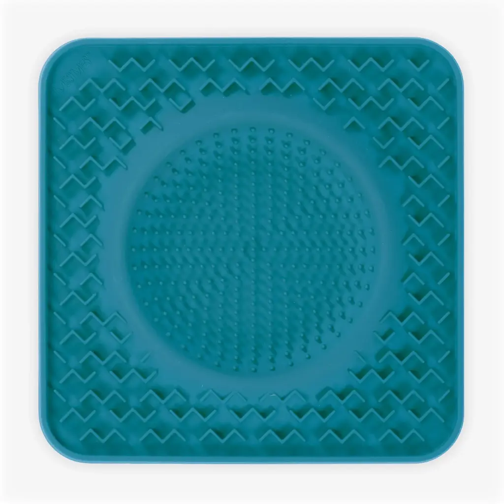 Messy Mutts Tapis D'alimentation Thérapeutique En Silicone Avec Bol Intégré 10" Par 10" Bleu