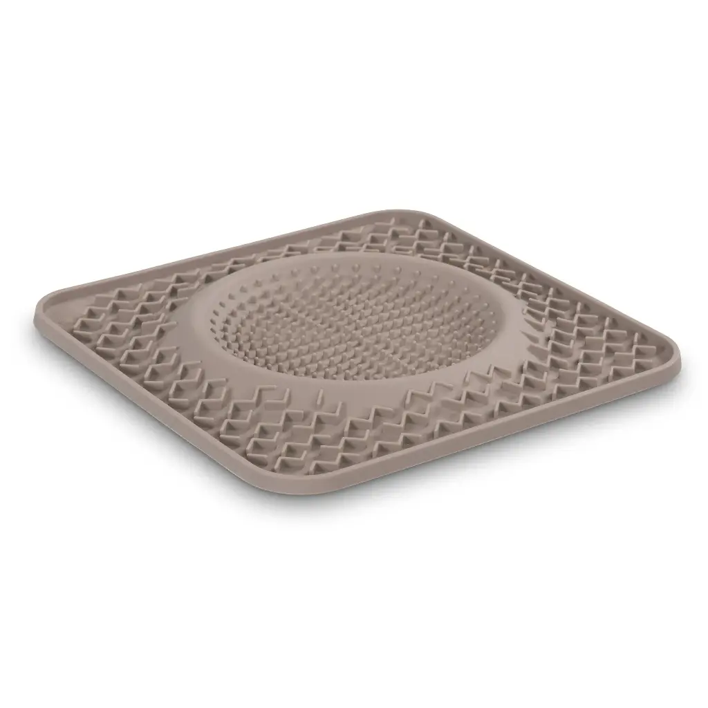 Messy Mutts Tapis D'alimentation Thérapeutique En Silicone Avec Bol Intégré 10"x10" Gris