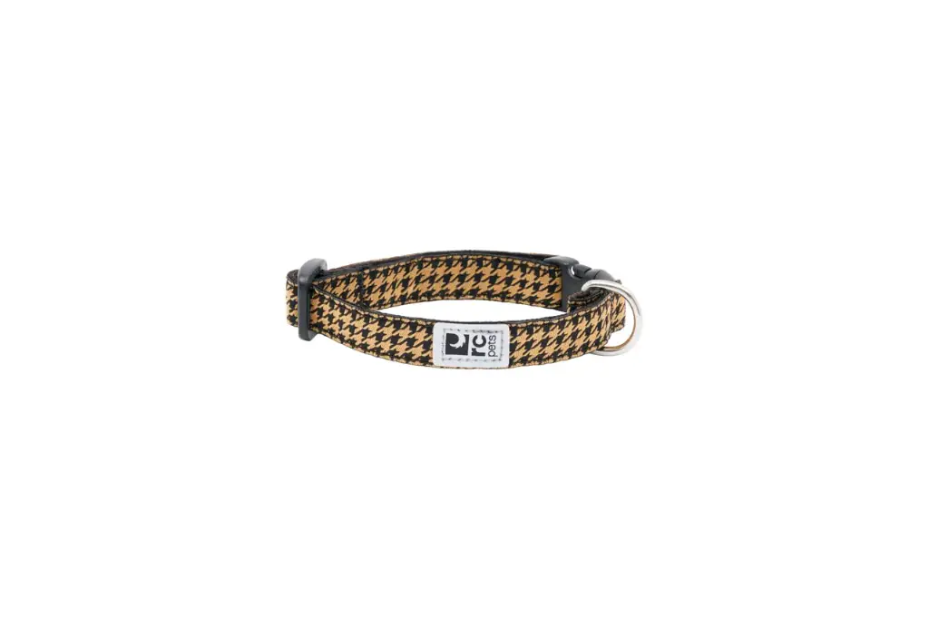 RC Pets Petit Collier À Motifs Pied De Poule Caramel PTTP 1/2