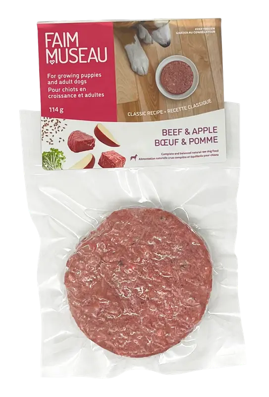 Faim Museau Médaillon Individuel Boeuf et Pomme 114g