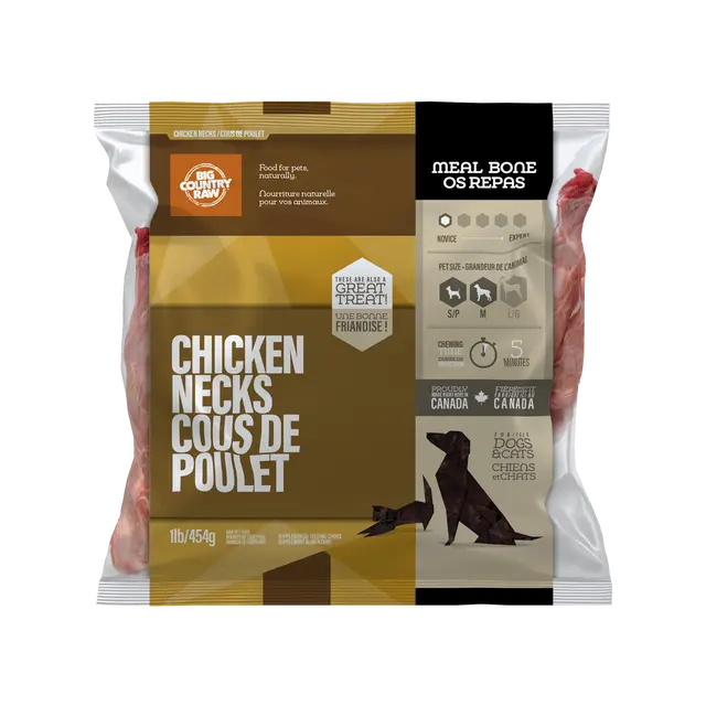 Cuellos de pollo crudos Big Country 1 lb / 0,5 kg