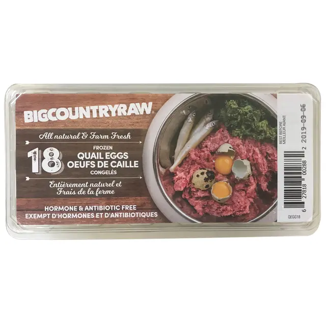 Big Country Raw Oeufs de caille (surgelés) - Paquet de 18