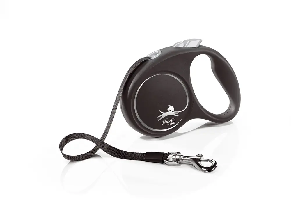 Laisse Black Design M Sangle 5m - Noir/Gris
