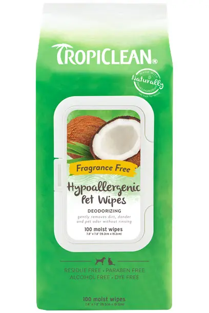 Tropiclean Lingettes Désodorisantes Hypoallergéniques (100 Unités)