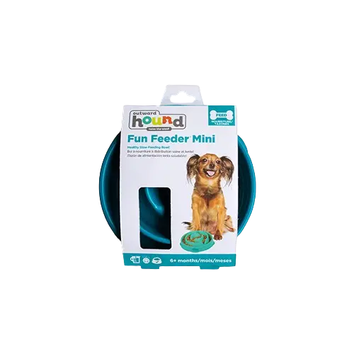 Outward Hound Bol Fun Feeder-Mini Bleu Sarcelle
