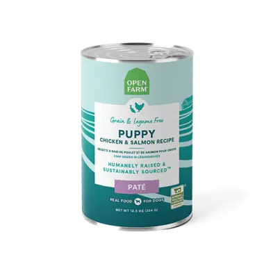 Open Farm Pâté au Poulet et Saumon pour Chiot 350g