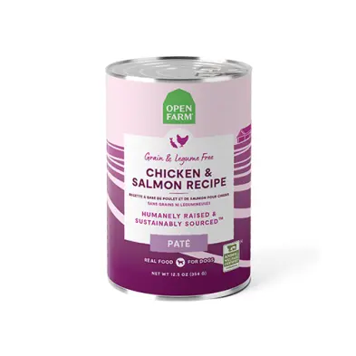 Open Farm Pâté au Poulet et Saumon pour Chien 354g