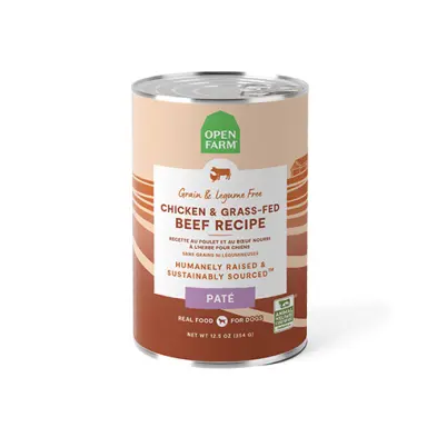Open Farm Pâté au Poulet et Boeuf pour Chien 354g
