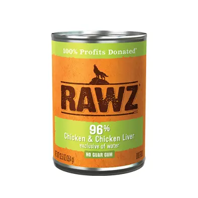 Rawz 96% Pâté de Poulet et Foie de Poulet pour Chien 354g