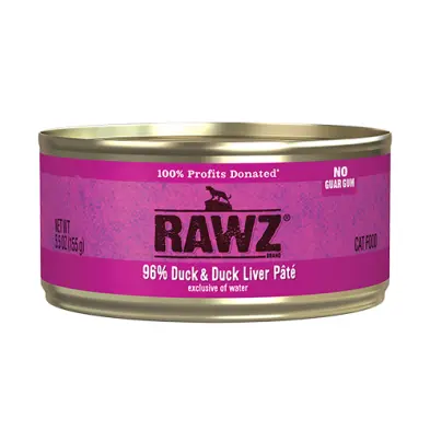 Rawz 96% Duck and Duck Liver Pâté for Cats 155g