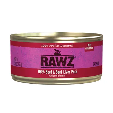 Rawz 96% Pâté au Boeuf Et Foie De Boeuf pour Chat 155g