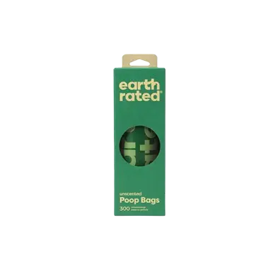 Earth Rated Poop Bags 300 Sacs (1 Rouleau) Sans Parfum