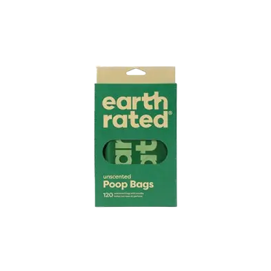Earth Rated Poop Bags 120 Sacs (Avec Poignées) Sans Parfum