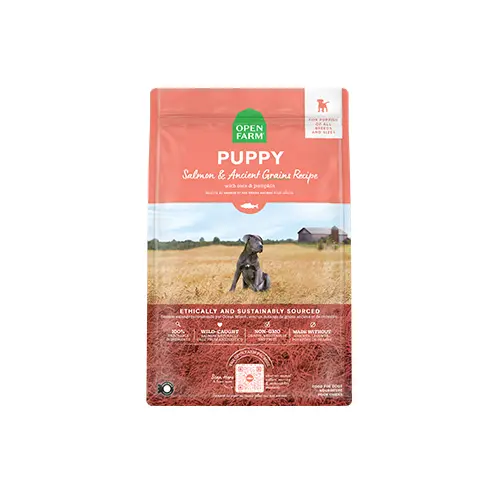Open Farm Grains Anciens Chiot Saumon, Patate Douce 4lbs / 1.81kg