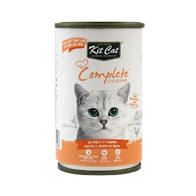 Kit Cat Complete Cuisine au Poulet et Saumon en Bouillon pour Chat 150g