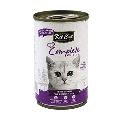 Kit Cat Complete Cuisine au Thon et Poulet en Bouillon pour Chat 150g