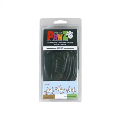 Pawz Bottes en Caoutchouc Large (Noir)