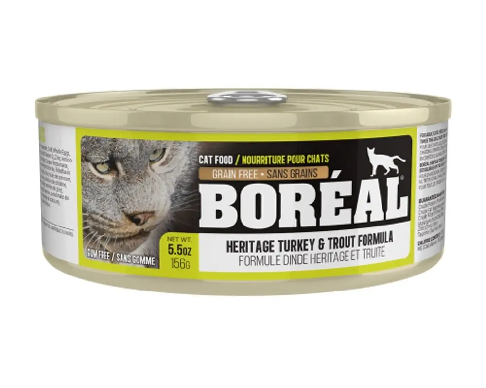 Boréal Conserve Pour Chat, Dinde Heritage Et Truite 156g