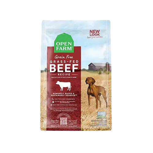 Open Farm Perro de ternera alimentado con pasto sin cereales, 4 libras/1,8 kg